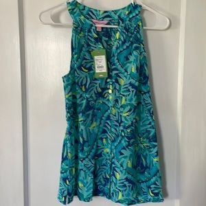 NWT Lilly Pulitzer Button Front Silk Bailey Tank Top